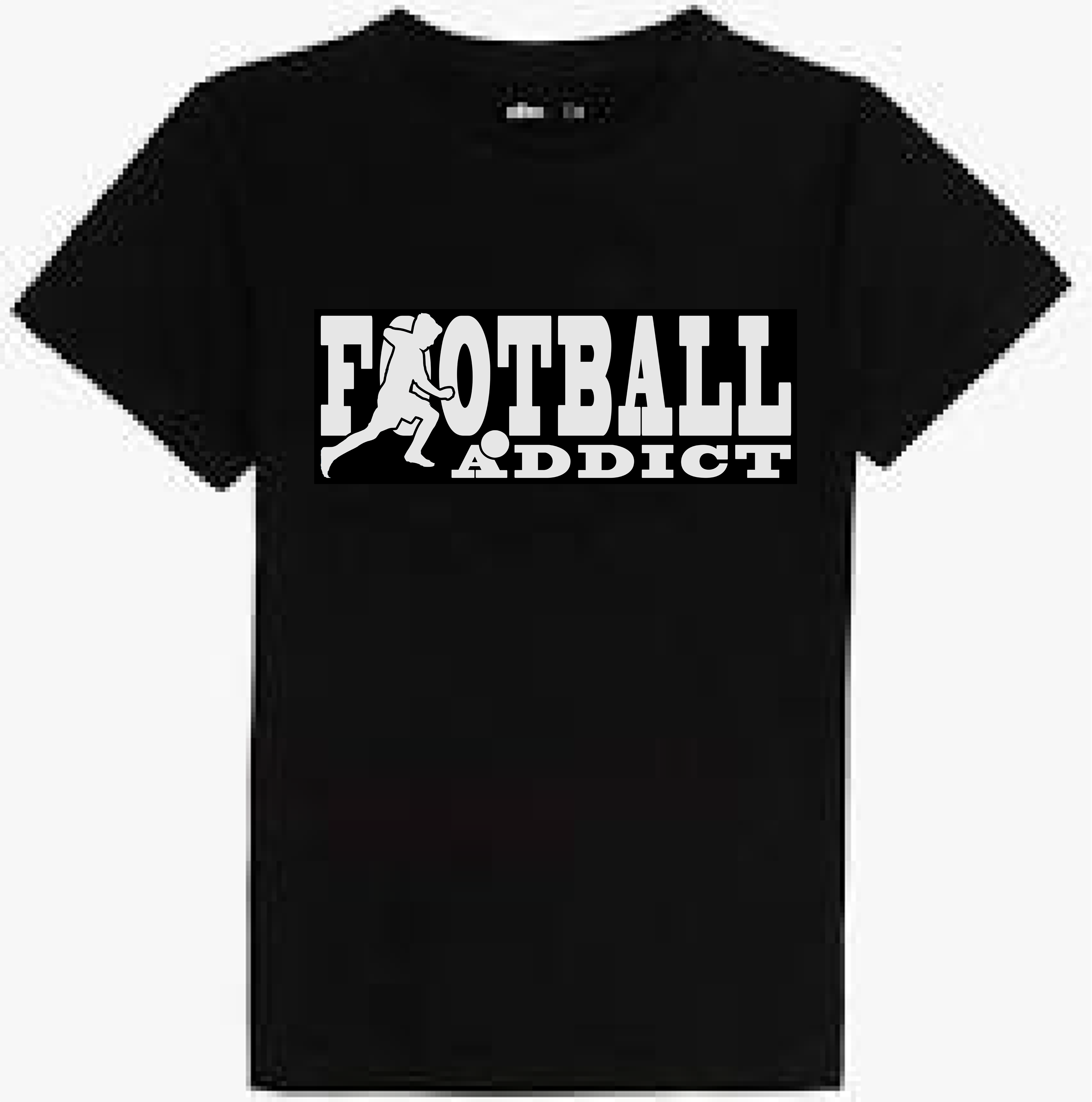 Idée cadeau t-shirt addict au football. Offrir un t-shirt sport personnalisé avec texte et image pour les passionnés de football est une bonne idée cadeau pour homme à la fête des pères.
