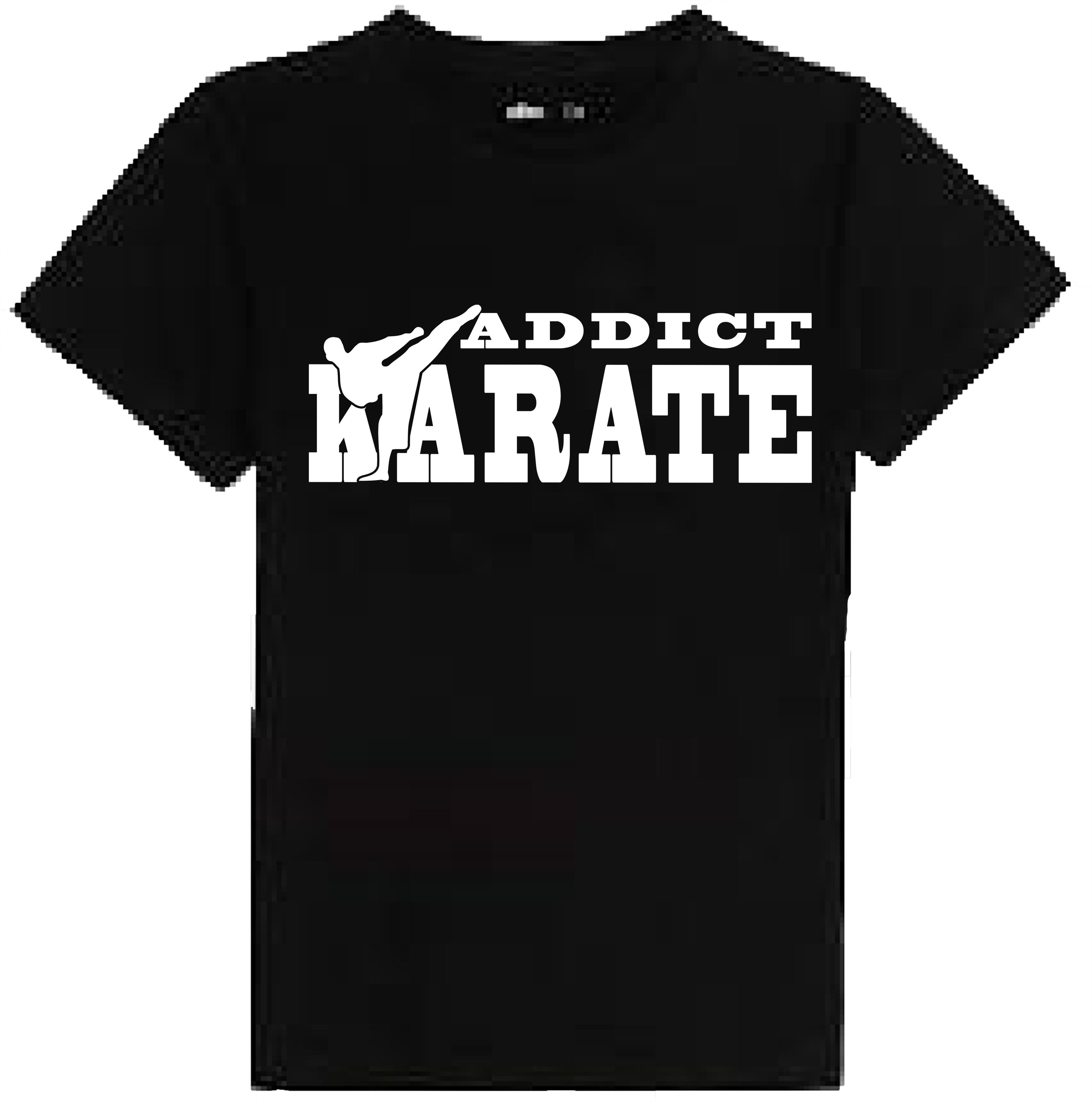 Idée cadeau t-shirt addict au karaté. Offrir un t-shirt sport personnalisé avec texte et image pour les passionnés de Karaté.
